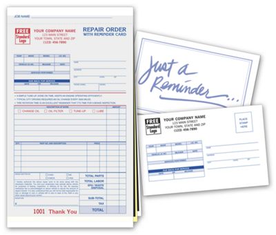 Repair Orders - Compact with Reminder Card and Carbons 649