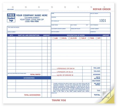 Repair Orders, Garage, Carbon, Small Format 650