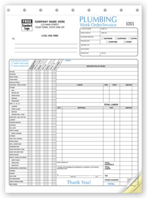 Plumbing Invoice - Invoice with Checklist 6540