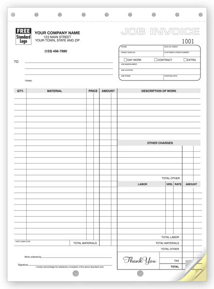 Work Orders, Carbonless, Large Format