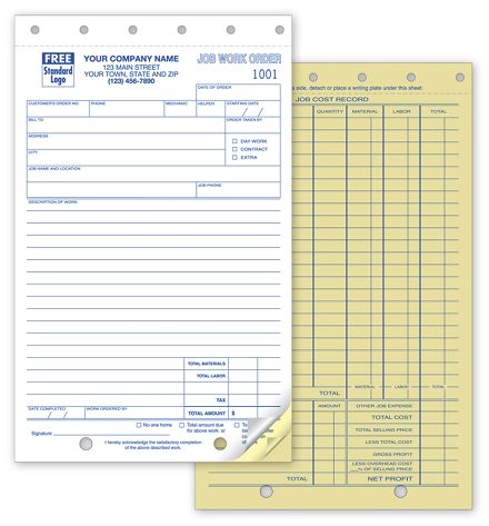 Work Orders, Job, Carbonless, Small Format