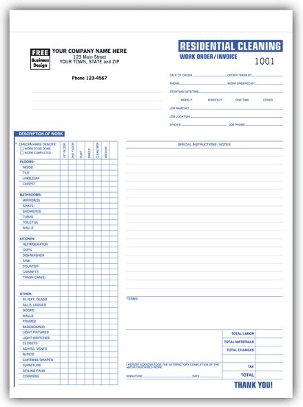 Cleaning Work Orders - Residential
