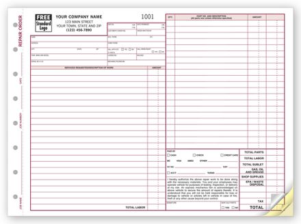 Repair Orders - Expanded Carbonless