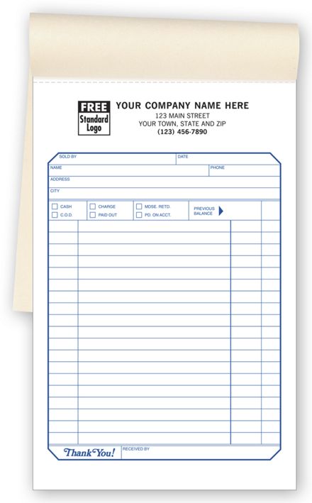 Sales Slips, Padded - Large