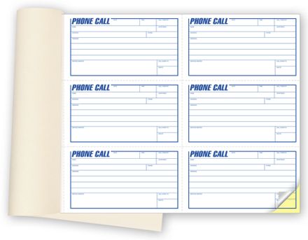 Phone Message Book with Carbons