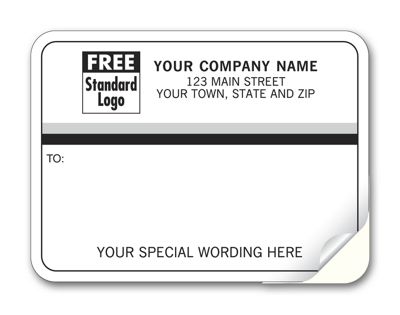 Mailing Labels, Padded, White with Black and Gray Stripes 70