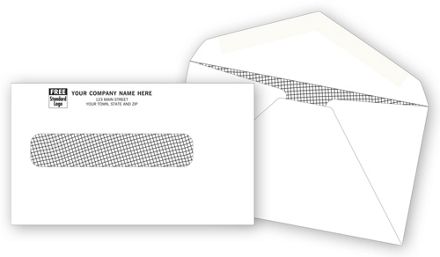 Single Window Envelope Security Tint 6 x 3-1/2, Gummed Seal
