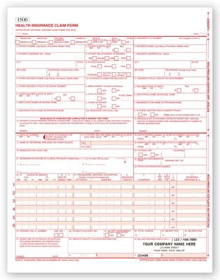 CMS-1500 Insurance Claim Forms 0805, Laser Sheets, Imprinted 70162