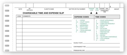 Chargeable Time/Expense Slip