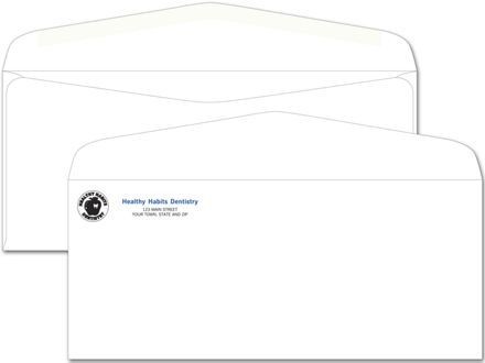 #10 Envelope, Imprinted, Gummed Seal, No Window, White