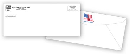 #10 Envelope W/ Flag Design, Manual Seal, No Window, White