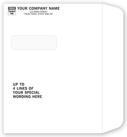 Single Window Large Envelope, Custom Wording