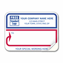 Mailing Labels, Padded, White with Blue and Red Borders 74
