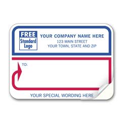 Mailing Labels, Padded, White with Blue and Red Borders