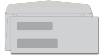 Double Window Gray Envelope For Voucher Checks 773