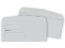 Double Window Envelope 8 5/8 X 3 5/8, Gummed Seal