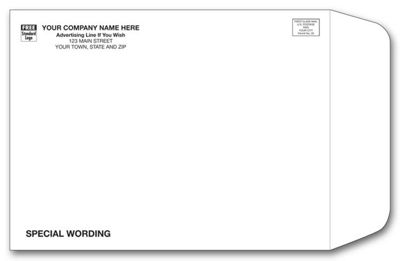 9x12 White Mailing Envelope, One/Two Ink Color 7825