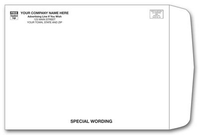 9.5x12.5 White Mailing Envelope, One/Two Ink Color 7827