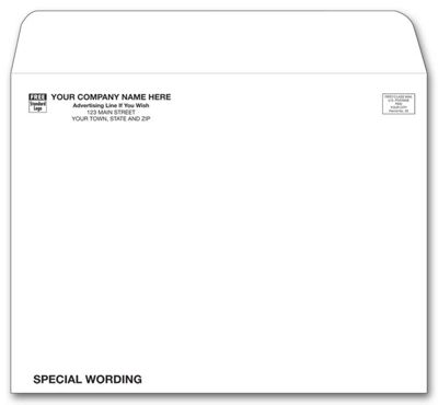 10x13 White Mailing Envelope, One/Two Ink Color 7829