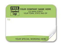 Mailing Labels, Padded, White w/ Green From Or Return