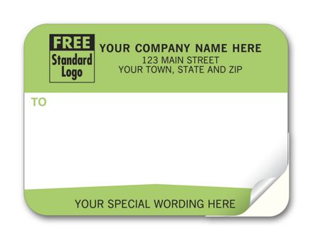 Mailing Labels, Padded, White w/ Green From Or Return