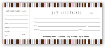 Kate Stripe Gift Certificate 822