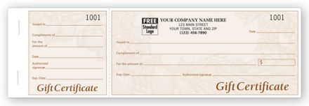 Harvest Gift Certificates, Booked, Light Burgundy