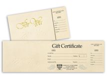 Gift Certificates - Ivory Foil Embossed Gift Certificate
