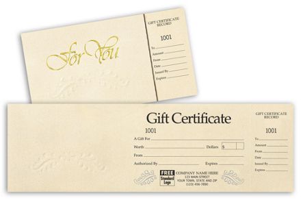 Gift Certificates - Ivory Foil Embossed Gift Certificate