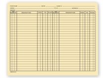 Top Tab File Pockets, Manila, 11 pt, Pre Printed 2 Column