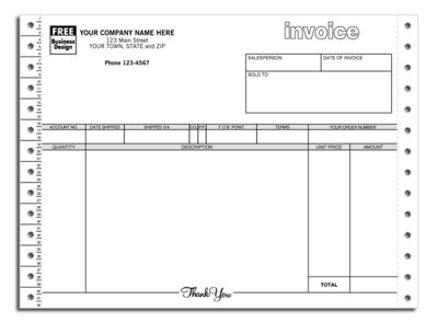 Continuous Invoice with Tear-Out Label 9040P