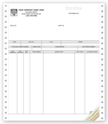 Invoices, Continuous, Classic 9044