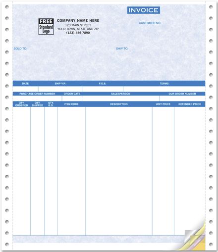 Invoices, Continuous, Parchment