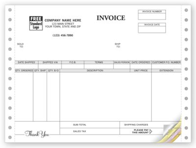 Invoices, Continuous, Classic 9049