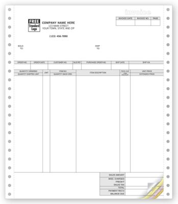 Invoices, Continuous, Classic 9138