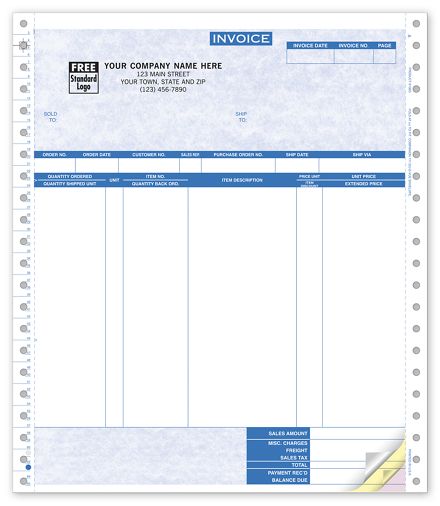 Continuous Invoice Parchment