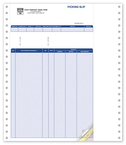 Forms, Continuous, Pick List
