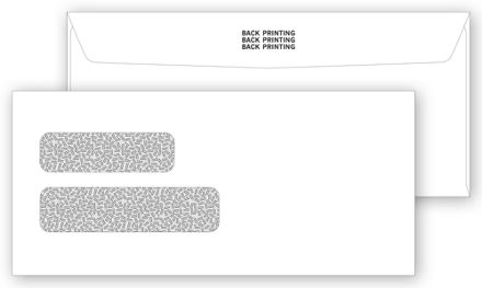 2-Window Confidential Envelope 9 x 4-1/8, Back Printing