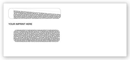 Double Window Envelope 8 5/8 x 3 5/8, Gummed Seal