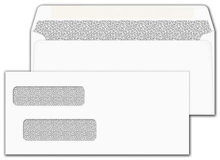 2-Window Confidential Gummed Envelope 9 x 4-1/8