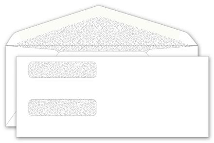 Double Window Envelope 8 5/8 X 3 5/8, Gummed Seal