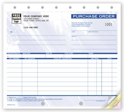 Purchase Orders, Colors Design, Small Format 91T