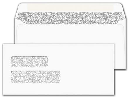 2-Window Confidential Self Seal Envelope 4-1/8 x 9, Blank