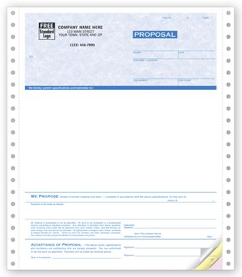 Proposals, Continuous, Parchment 9250G