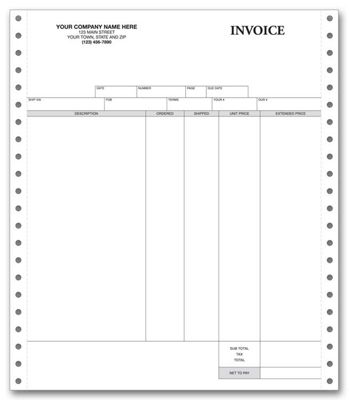 DAC Inventory Invoice w/Packing List 9257B
