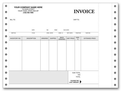 Continuous Inventory Invoice 9295