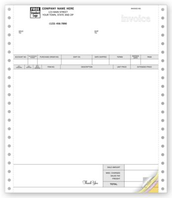 Invoices, Continuous, Classic 9318