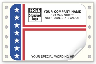 Patriotic Mailing Labels, Continuous, Stripes and Stars 9365