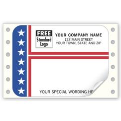 Patriotic Mailing Labels, Continuous, Stripes and Stars