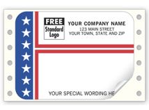 Patriotic Mailing Labels, Continuous, Stripes & Stars